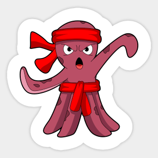 Octopus at Martial arts Karate Sticker